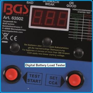 Товарна вилка цифрова 125А, тестер за акумулатори, 12V, BGS, 63502
