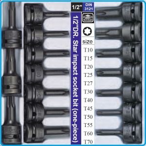 Вложка ударна Torx, 1/2", T20-T70, лята усилена Tx, 12.5mm, Force, 246060