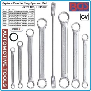 Ключове звезди, двустранни прави, к-т 8 части, CrV, от 6-22mm, BGS, 30300