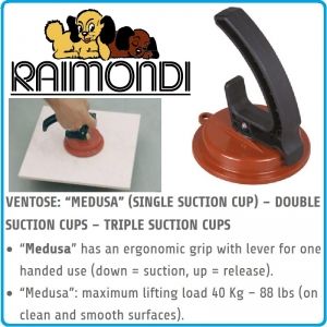 Вакуум за плочи, дръжка, вендуза, лапа, Ø115mm, 40kg, Raimondi, MEDUSA 185