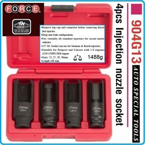 Ключове за дюзи специални, к-т 4 броя на 1/2"- от 25-30mm, h100mm, Force, 904G13
