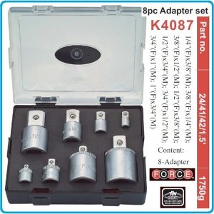Адаптори, преходи комплект 8бр, хромирани от 1/4"-1", 6.3-24mm, Force, K4087