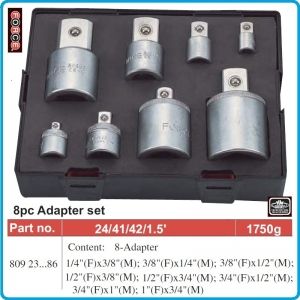 Адаптори, преходи комплект 8бр, хромирани от 1/4"-1", 6.3-24mm, Force, K4087