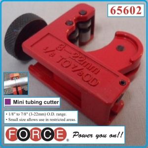 Тръборез винтов, мини, регулируем, за тръби от Ø3-22mm, Force, 65602