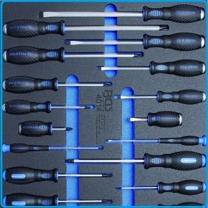 Модул с инструменти 3/3, вложка за количка, 23бр отвертки комплект SL, PH, Torx, BGS, 4014