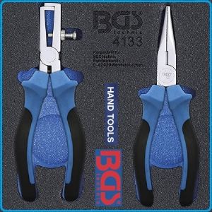 Модул с инструменти 2/3, вложка за количка, 7бр клещи PVC дръжки, BGS, 4133