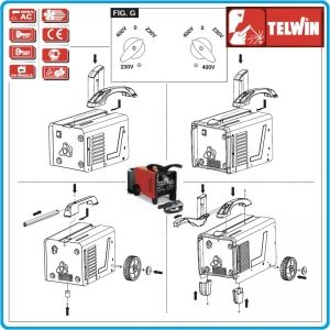 Електрожен 190A, MMA заваръчен апарат, Ø2-4mm, NORDIKA 3200 230-400V ACD, Telwin, 814180.