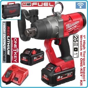 Гайковерт акумулаторен, ударен на 1", 2033 Nm, 18V 8.0Ah, One-Key, Milwaukee, M18O-F1-802X.