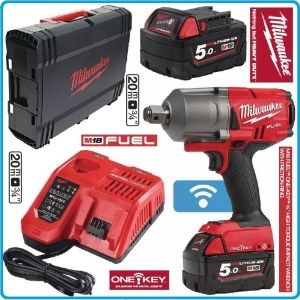 Гайковерт акумулаторен, ударен на 3/4", 1627 Nm, 18V 5.0Ah, One-Key, Milwaukee, M18O-F34-502X.