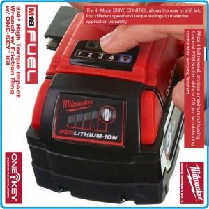 Гайковерт акумулаторен, ударен на 3/4", 1627 Nm, 18V 5.0Ah, One-Key, Milwaukee, M18O-F34-502X.