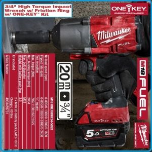Гайковерт акумулаторен, ударен на 3/4", 1627 Nm, 18V 5.0Ah, One-Key, Milwaukee, M18O-F34-502X.