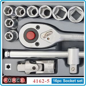 Гедоре, шестостен 16ч. на 1/2", вложки 10-32mm к-т, 12.5mm, Force, 4162-5
