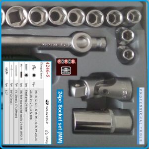Гедоре, шестостен 24ч. на 1/2", вложки 10-32mm + 20.6mm к-т, Force, 4246-5