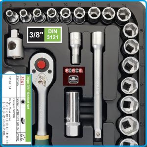 Гедоре, шестостен 26ч. на 3/8", вложки 6-24mm + 16 и 20.6mm к-т, Force, 3261